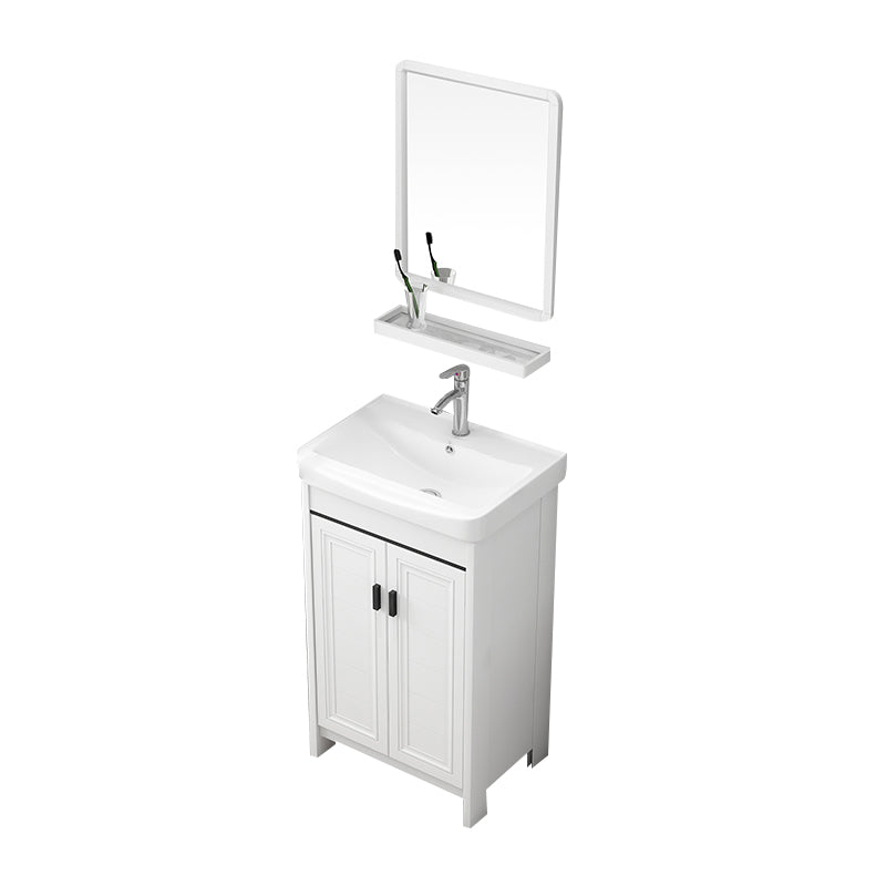 Modern Bathroom Sink Vanity Freestanding Single-Sink Bathroom Vanity Set Vanity & Faucet & Mirrors 20"L x 14"W x 32"H Towel Bar Not Included Clearhalo 'Bathroom Remodel & Bathroom Fixtures' 'Bathroom Vanities' 'bathroom_vanities' 'Home Improvement' 'home_improvement' 'home_improvement_bathroom_vanities' 7470745