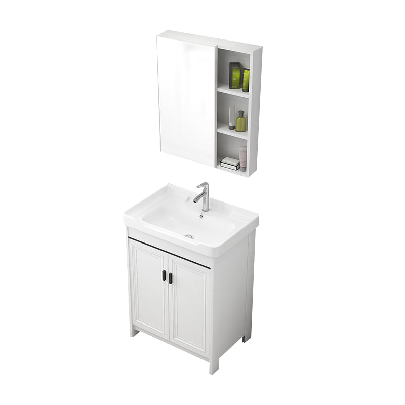 Modern Bathroom Sink Vanity Freestanding Single-Sink Bathroom Vanity Set Vanity & Faucet & Mirror Cabinet 24"L x 16"W x 32"H Towel Bar Not Included Clearhalo 'Bathroom Remodel & Bathroom Fixtures' 'Bathroom Vanities' 'bathroom_vanities' 'Home Improvement' 'home_improvement' 'home_improvement_bathroom_vanities' 7470751