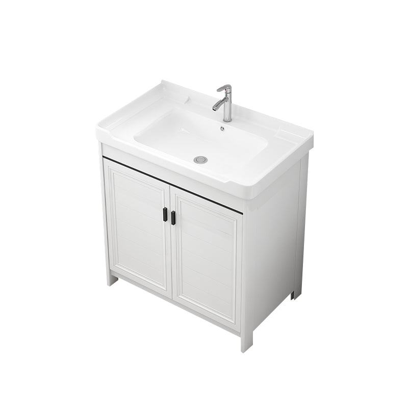 Modern Bathroom Sink Vanity Freestanding Single-Sink Bathroom Vanity Set Vanity & Faucet 28"L x 19"W x 32"H Towel Bar Not Included Clearhalo 'Bathroom Remodel & Bathroom Fixtures' 'Bathroom Vanities' 'bathroom_vanities' 'Home Improvement' 'home_improvement' 'home_improvement_bathroom_vanities' 7470760