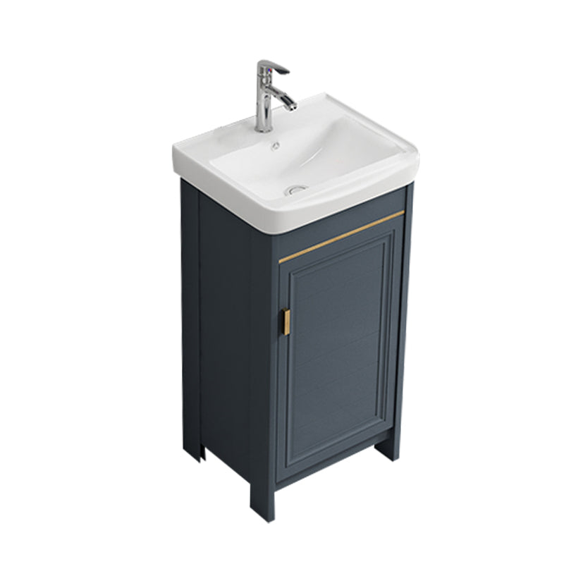 Single Blue Freestanding Bathroom Vanity Modern Metal Base Bath Vanity Vanity & Faucet 17"L x 14"W x 32"H Towel Bar Not Included Clearhalo 'Bathroom Remodel & Bathroom Fixtures' 'Bathroom Vanities' 'bathroom_vanities' 'Home Improvement' 'home_improvement' 'home_improvement_bathroom_vanities' 7470799