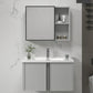 Modern Gray Bath Vanity Metal Frame Single Rectangular Wall Mount Sink Vanity Clearhalo 'Bathroom Remodel & Bathroom Fixtures' 'Bathroom Vanities' 'bathroom_vanities' 'Home Improvement' 'home_improvement' 'home_improvement_bathroom_vanities' 7476401