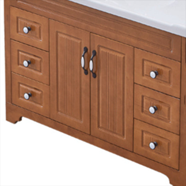 Wood Traditional Sink Vanity Freestanding Bathroom Vanity with Mirror Clearhalo 'Bathroom Remodel & Bathroom Fixtures' 'Bathroom Vanities' 'bathroom_vanities' 'Home Improvement' 'home_improvement' 'home_improvement_bathroom_vanities' 7476516