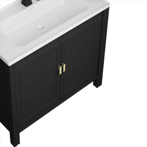 Metal Modern Sink Vanity Freestanding Faucet Included Bathroom Vanity Clearhalo 'Bathroom Remodel & Bathroom Fixtures' 'Bathroom Vanities' 'bathroom_vanities' 'Home Improvement' 'home_improvement' 'home_improvement_bathroom_vanities' 7476549