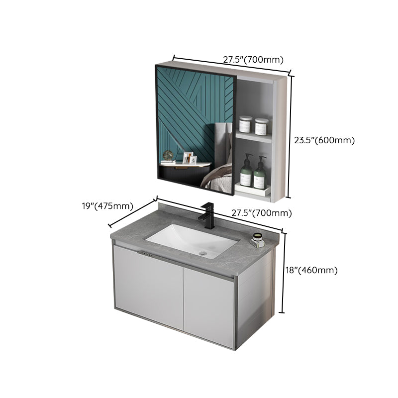 Wall Mount Bathroom Vanity Modern Faucet Included Bathroom Vanity Set Clearhalo 'Bathroom Remodel & Bathroom Fixtures' 'Bathroom Vanities' 'bathroom_vanities' 'Home Improvement' 'home_improvement' 'home_improvement_bathroom_vanities' 7476655