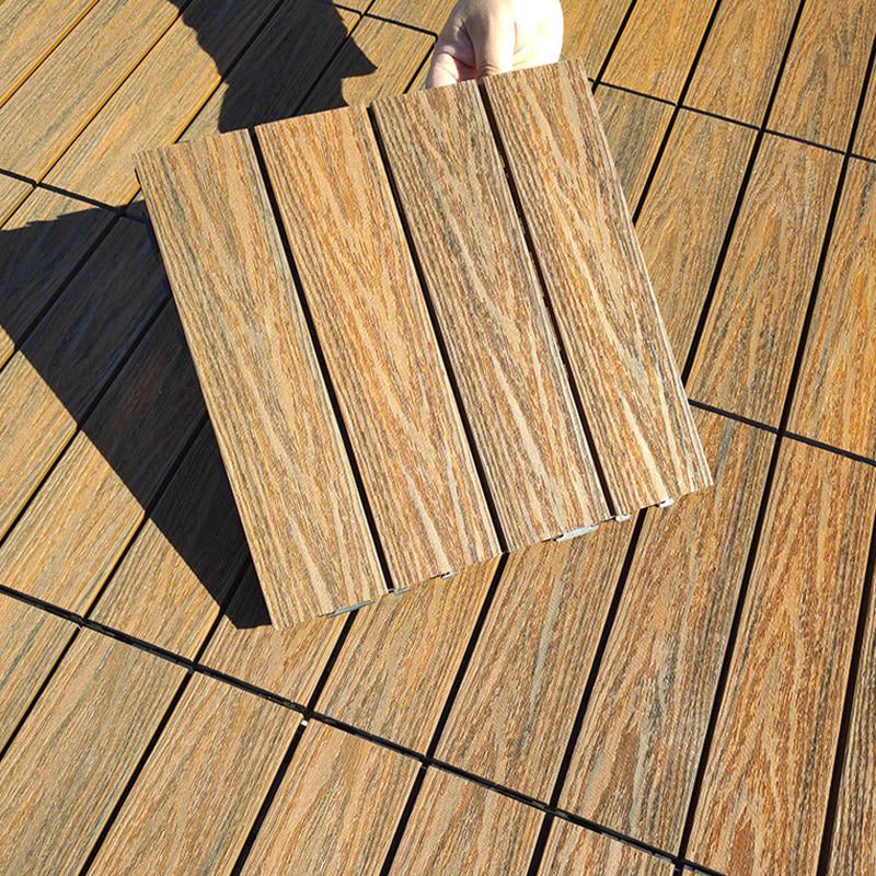 Outdoor Deck Flooring Tiles Composite Waterproof Patio Flooring Tiles Yellow 96.9 sq ft. - 99 Pieces Clearhalo 'Home Improvement' 'home_improvement' 'home_improvement_outdoor_deck_tiles_planks' 'Outdoor Deck Tiles & Planks' 'Outdoor Flooring & Tile' 'Outdoor Remodel' 'outdoor_deck_tiles_planks' 7481057