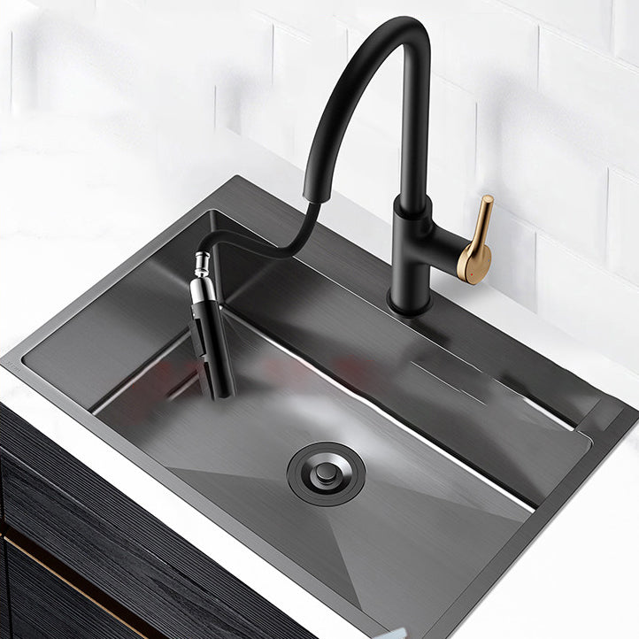 Soundproof Kitchen Sink Overflow Hole Design Kitchen Sink with Drain Assembly Clearhalo 'Home Improvement' 'home_improvement' 'home_improvement_kitchen_sinks' 'Kitchen Remodel & Kitchen Fixtures' 'Kitchen Sinks & Faucet Components' 'Kitchen Sinks' 'kitchen_sinks' 7481834