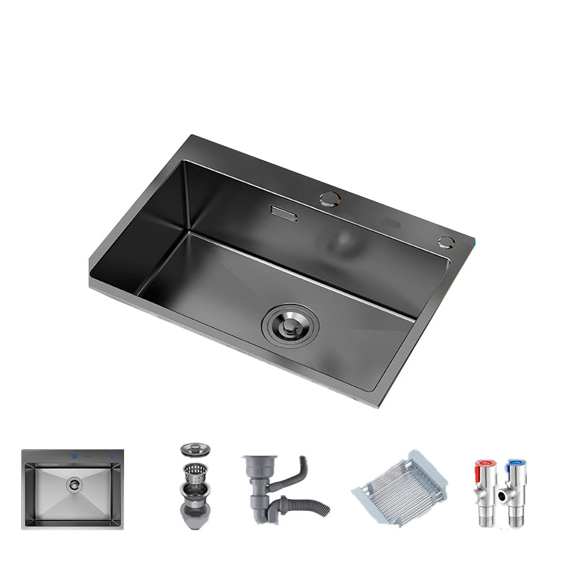 Soundproof Kitchen Sink Overflow Hole Design Kitchen Sink with Drain Assembly 27"L x 18"W x 8"H None Not Available Clearhalo 'Home Improvement' 'home_improvement' 'home_improvement_kitchen_sinks' 'Kitchen Remodel & Kitchen Fixtures' 'Kitchen Sinks & Faucet Components' 'Kitchen Sinks' 'kitchen_sinks' 7481835