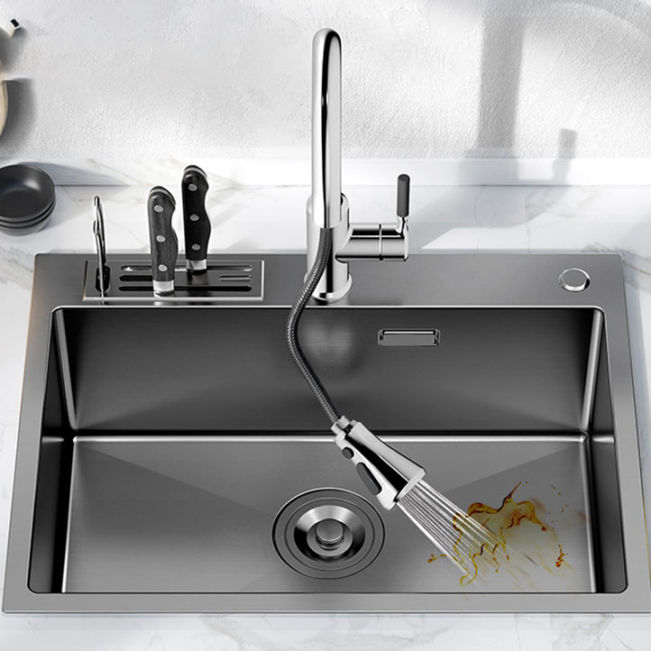 Soundproof Kitchen Sink Overflow Hole Design Kitchen Sink with Drain Assembly Clearhalo 'Home Improvement' 'home_improvement' 'home_improvement_kitchen_sinks' 'Kitchen Remodel & Kitchen Fixtures' 'Kitchen Sinks & Faucet Components' 'Kitchen Sinks' 'kitchen_sinks' 7481839