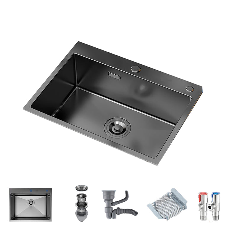 Soundproof Kitchen Sink Overflow Hole Design Kitchen Sink with Drain Assembly 23"L x 18"W x 9"H None Not Available Clearhalo 'Home Improvement' 'home_improvement' 'home_improvement_kitchen_sinks' 'Kitchen Remodel & Kitchen Fixtures' 'Kitchen Sinks & Faucet Components' 'Kitchen Sinks' 'kitchen_sinks' 7481840