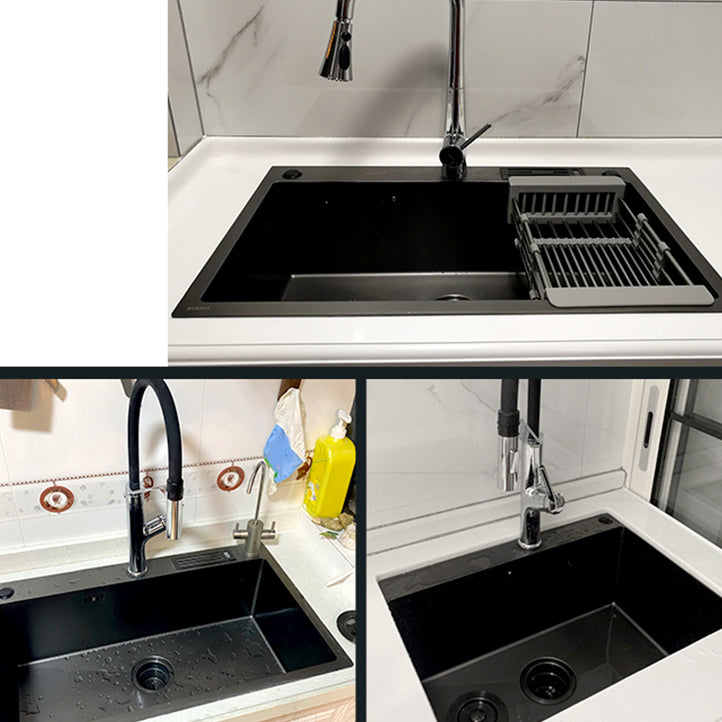 Soundproof Kitchen Sink Overflow Hole Design Kitchen Sink with Drain Assembly Clearhalo 'Home Improvement' 'home_improvement' 'home_improvement_kitchen_sinks' 'Kitchen Remodel & Kitchen Fixtures' 'Kitchen Sinks & Faucet Components' 'Kitchen Sinks' 'kitchen_sinks' 7481852