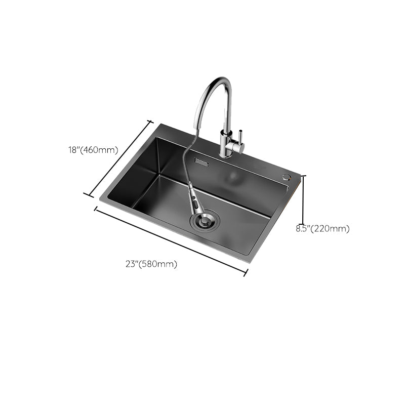 Soundproof Kitchen Sink Overflow Hole Design Kitchen Sink with Drain Assembly Clearhalo 'Home Improvement' 'home_improvement' 'home_improvement_kitchen_sinks' 'Kitchen Remodel & Kitchen Fixtures' 'Kitchen Sinks & Faucet Components' 'Kitchen Sinks' 'kitchen_sinks' 7481867