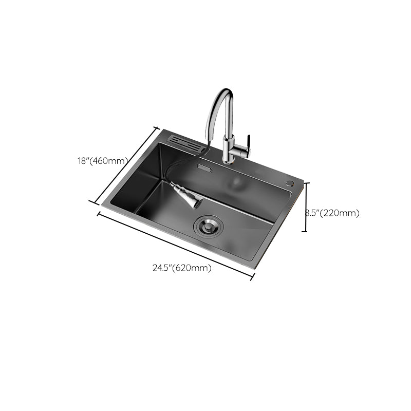 Soundproof Kitchen Sink Overflow Hole Design Kitchen Sink with Drain Assembly Clearhalo 'Home Improvement' 'home_improvement' 'home_improvement_kitchen_sinks' 'Kitchen Remodel & Kitchen Fixtures' 'Kitchen Sinks & Faucet Components' 'Kitchen Sinks' 'kitchen_sinks' 7481873