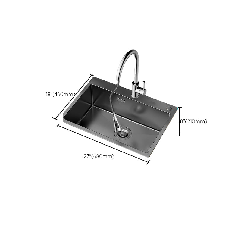 Soundproof Kitchen Sink Overflow Hole Design Kitchen Sink with Drain Assembly Clearhalo 'Home Improvement' 'home_improvement' 'home_improvement_kitchen_sinks' 'Kitchen Remodel & Kitchen Fixtures' 'Kitchen Sinks & Faucet Components' 'Kitchen Sinks' 'kitchen_sinks' 7481877