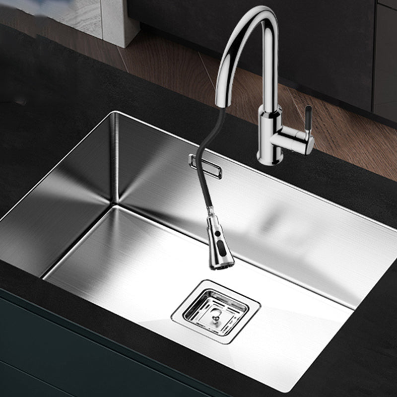 Stainless Steel Kitchen Sink Overflow Hole Design Kitchen Sink with Drain Assembly Clearhalo 'Home Improvement' 'home_improvement' 'home_improvement_kitchen_sinks' 'Kitchen Remodel & Kitchen Fixtures' 'Kitchen Sinks & Faucet Components' 'Kitchen Sinks' 'kitchen_sinks' 7481884