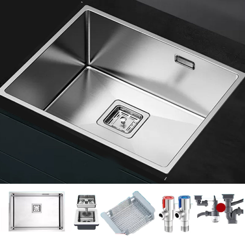 Stainless Steel Kitchen Sink Overflow Hole Design Kitchen Sink with Drain Assembly None Clearhalo 'Home Improvement' 'home_improvement' 'home_improvement_kitchen_sinks' 'Kitchen Remodel & Kitchen Fixtures' 'Kitchen Sinks & Faucet Components' 'Kitchen Sinks' 'kitchen_sinks' 7481888