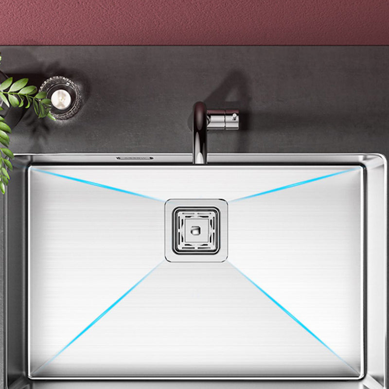 Stainless Steel Kitchen Sink Overflow Hole Design Kitchen Sink with Drain Assembly Clearhalo 'Home Improvement' 'home_improvement' 'home_improvement_kitchen_sinks' 'Kitchen Remodel & Kitchen Fixtures' 'Kitchen Sinks & Faucet Components' 'Kitchen Sinks' 'kitchen_sinks' 7481889