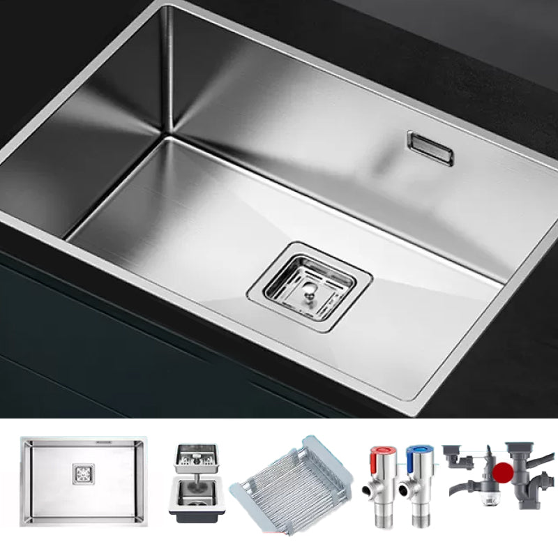Stainless Steel Kitchen Sink Overflow Hole Design Kitchen Sink with Drain Assembly None Clearhalo 'Home Improvement' 'home_improvement' 'home_improvement_kitchen_sinks' 'Kitchen Remodel & Kitchen Fixtures' 'Kitchen Sinks & Faucet Components' 'Kitchen Sinks' 'kitchen_sinks' 7481896