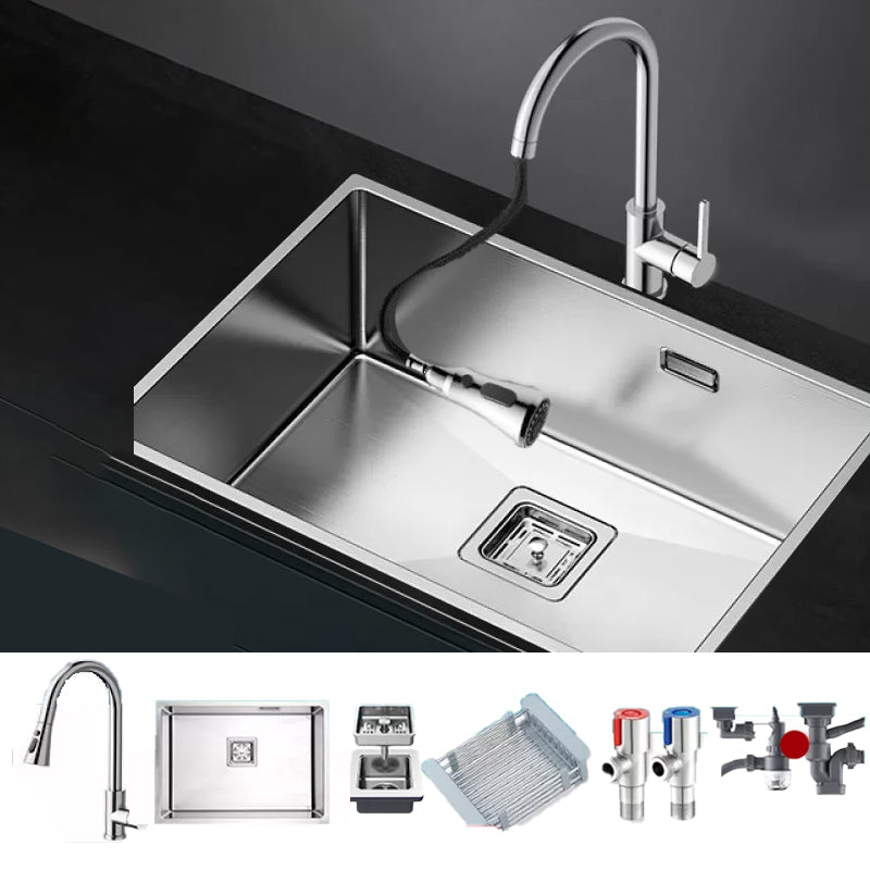Stainless Steel Kitchen Sink Overflow Hole Design Kitchen Sink with Drain Assembly Three Outlet Water Draw Tap Clearhalo 'Home Improvement' 'home_improvement' 'home_improvement_kitchen_sinks' 'Kitchen Remodel & Kitchen Fixtures' 'Kitchen Sinks & Faucet Components' 'Kitchen Sinks' 'kitchen_sinks' 7481898