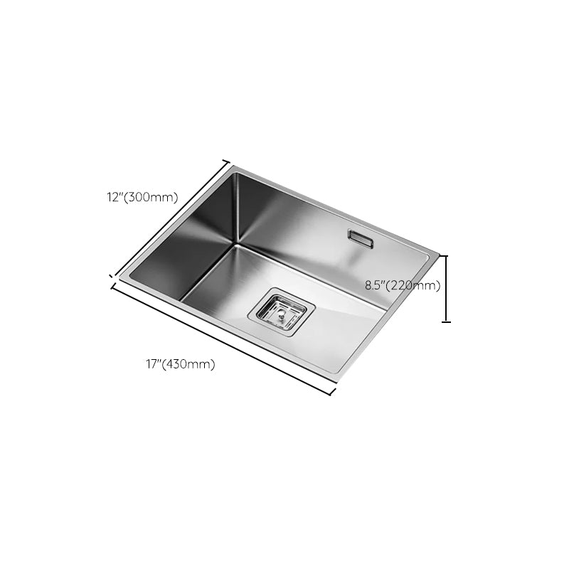 Stainless Steel Kitchen Sink Overflow Hole Design Kitchen Sink with Drain Assembly Clearhalo 'Home Improvement' 'home_improvement' 'home_improvement_kitchen_sinks' 'Kitchen Remodel & Kitchen Fixtures' 'Kitchen Sinks & Faucet Components' 'Kitchen Sinks' 'kitchen_sinks' 7481902