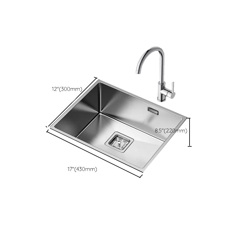 Stainless Steel Kitchen Sink Overflow Hole Design Kitchen Sink with Drain Assembly Clearhalo 'Home Improvement' 'home_improvement' 'home_improvement_kitchen_sinks' 'Kitchen Remodel & Kitchen Fixtures' 'Kitchen Sinks & Faucet Components' 'Kitchen Sinks' 'kitchen_sinks' 7481903