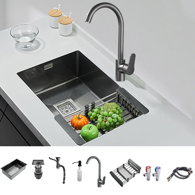 Stainless Steel Kitchen Sink Overflow Hole Design Kitchen Sink with Soundproofing Round Faucet Clearhalo 'Home Improvement' 'home_improvement' 'home_improvement_kitchen_sinks' 'Kitchen Remodel & Kitchen Fixtures' 'Kitchen Sinks & Faucet Components' 'Kitchen Sinks' 'kitchen_sinks' 7481923