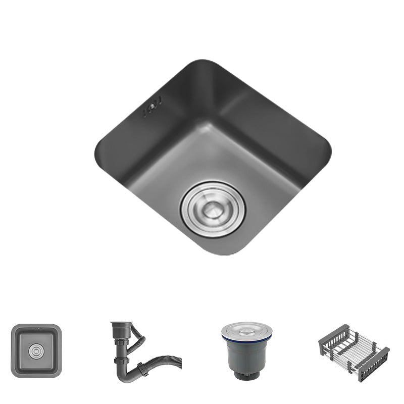 Square Stainless Steel Kitchen Sink Single Bowl Sink with Drain Strainer Kit Sink Only No Faucet Clearhalo 'Home Improvement' 'home_improvement' 'home_improvement_kitchen_sinks' 'Kitchen Remodel & Kitchen Fixtures' 'Kitchen Sinks & Faucet Components' 'Kitchen Sinks' 'kitchen_sinks' 7481943