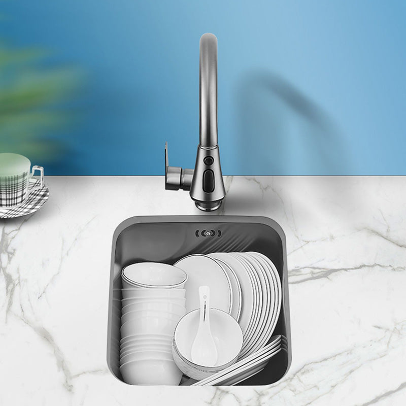 Square Stainless Steel Kitchen Sink Single Bowl Sink with Drain Strainer Kit Clearhalo 'Home Improvement' 'home_improvement' 'home_improvement_kitchen_sinks' 'Kitchen Remodel & Kitchen Fixtures' 'Kitchen Sinks & Faucet Components' 'Kitchen Sinks' 'kitchen_sinks' 7481945