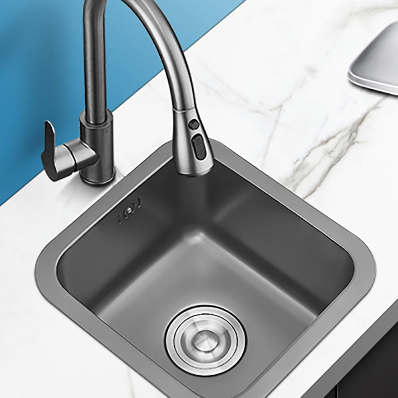 Square Stainless Steel Kitchen Sink Single Bowl Sink with Drain Strainer Kit Clearhalo 'Home Improvement' 'home_improvement' 'home_improvement_kitchen_sinks' 'Kitchen Remodel & Kitchen Fixtures' 'Kitchen Sinks & Faucet Components' 'Kitchen Sinks' 'kitchen_sinks' 7481947