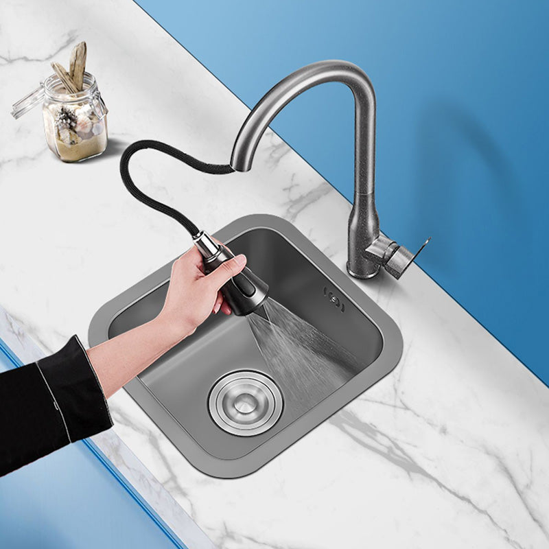 Square Stainless Steel Kitchen Sink Single Bowl Sink with Drain Strainer Kit Clearhalo 'Home Improvement' 'home_improvement' 'home_improvement_kitchen_sinks' 'Kitchen Remodel & Kitchen Fixtures' 'Kitchen Sinks & Faucet Components' 'Kitchen Sinks' 'kitchen_sinks' 7481949