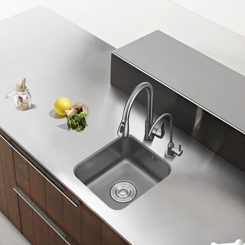Square Stainless Steel Kitchen Sink Single Bowl Sink with Drain Strainer Kit Clearhalo 'Home Improvement' 'home_improvement' 'home_improvement_kitchen_sinks' 'Kitchen Remodel & Kitchen Fixtures' 'Kitchen Sinks & Faucet Components' 'Kitchen Sinks' 'kitchen_sinks' 7481954