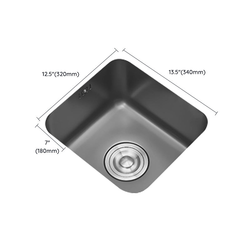 Square Stainless Steel Kitchen Sink Single Bowl Sink with Drain Strainer Kit Clearhalo 'Home Improvement' 'home_improvement' 'home_improvement_kitchen_sinks' 'Kitchen Remodel & Kitchen Fixtures' 'Kitchen Sinks & Faucet Components' 'Kitchen Sinks' 'kitchen_sinks' 7481957