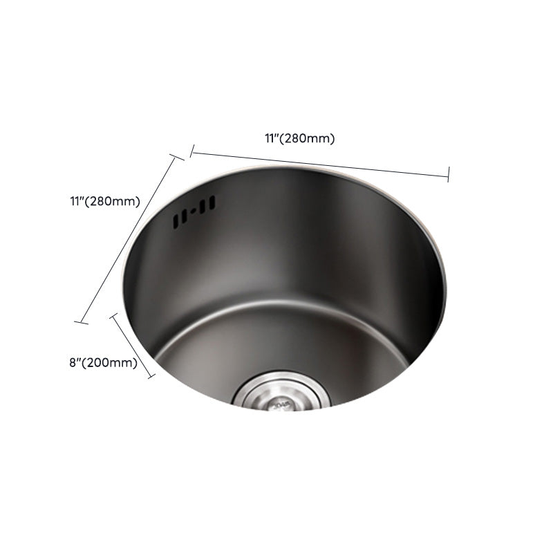 Round Stainless Steel Kitchen Sink Single Bowl Sink with Drain Strainer Kit Clearhalo 'Home Improvement' 'home_improvement' 'home_improvement_kitchen_sinks' 'Kitchen Remodel & Kitchen Fixtures' 'Kitchen Sinks & Faucet Components' 'Kitchen Sinks' 'kitchen_sinks' 7481974