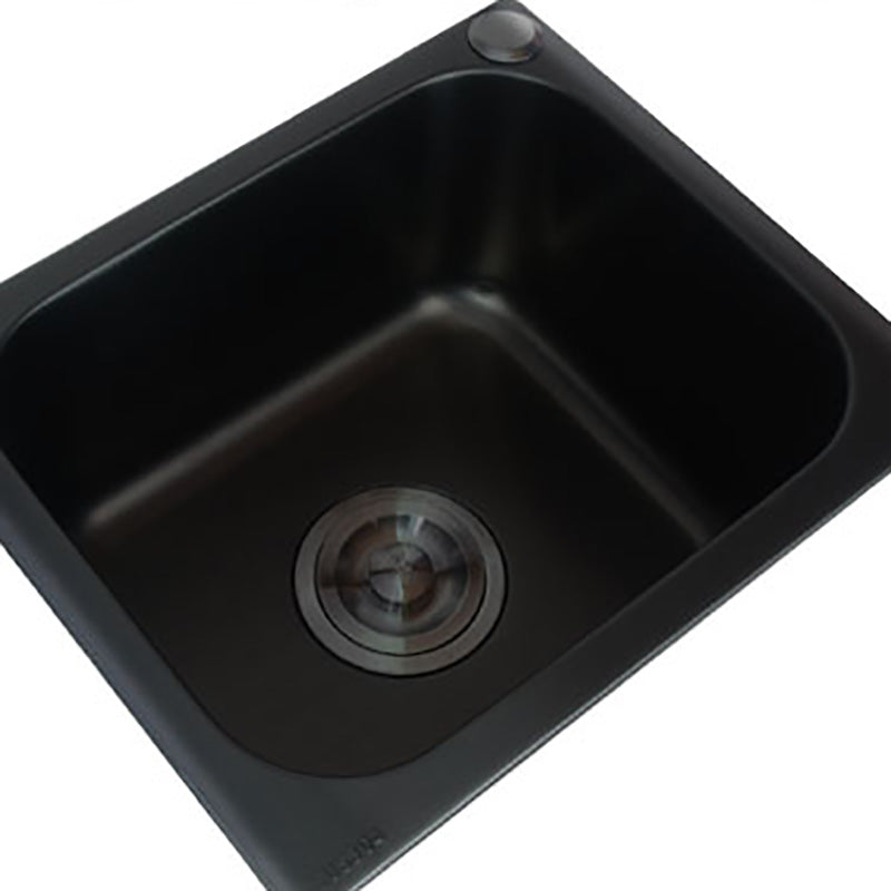 Black Stainless Steel Kitchen Sink Single Bowl Sink with Drain Assembly Clearhalo 'Home Improvement' 'home_improvement' 'home_improvement_kitchen_sinks' 'Kitchen Remodel & Kitchen Fixtures' 'Kitchen Sinks & Faucet Components' 'Kitchen Sinks' 'kitchen_sinks' 7481991