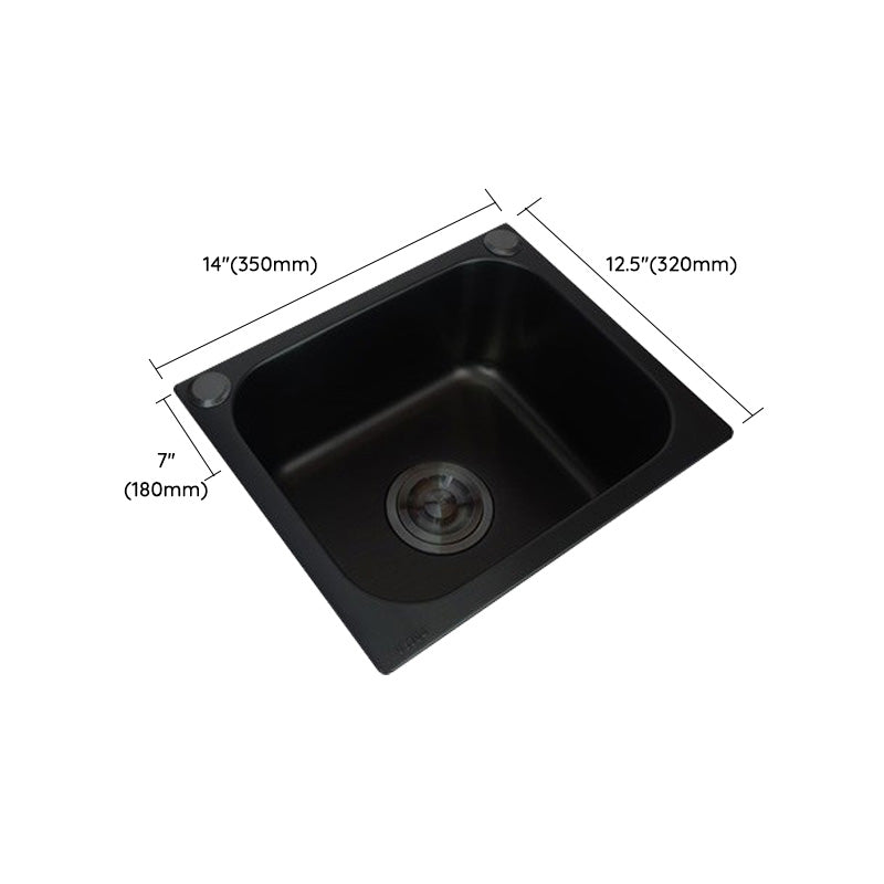Black Stainless Steel Kitchen Sink Single Bowl Sink with Drain Assembly Clearhalo 'Home Improvement' 'home_improvement' 'home_improvement_kitchen_sinks' 'Kitchen Remodel & Kitchen Fixtures' 'Kitchen Sinks & Faucet Components' 'Kitchen Sinks' 'kitchen_sinks' 7481995