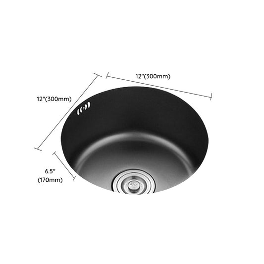Single Bowl Kitchen Sink Stainless Steel Round Sink with Drain Assembly Clearhalo 'Home Improvement' 'home_improvement' 'home_improvement_kitchen_sinks' 'Kitchen Remodel & Kitchen Fixtures' 'Kitchen Sinks & Faucet Components' 'Kitchen Sinks' 'kitchen_sinks' 7482016