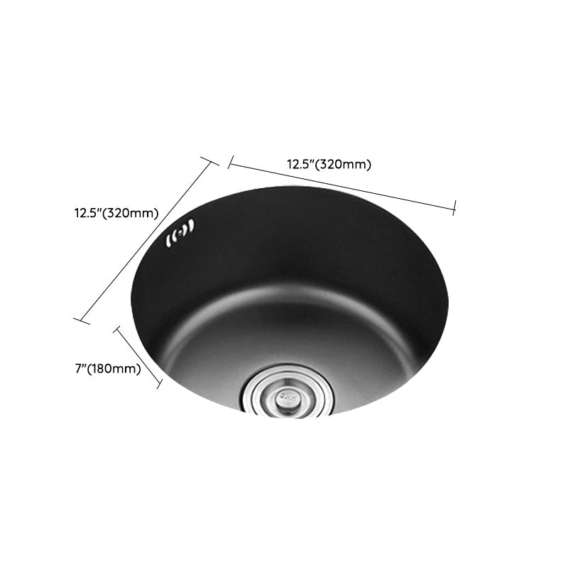 Single Bowl Kitchen Sink Stainless Steel Round Sink with Drain Assembly Clearhalo 'Home Improvement' 'home_improvement' 'home_improvement_kitchen_sinks' 'Kitchen Remodel & Kitchen Fixtures' 'Kitchen Sinks & Faucet Components' 'Kitchen Sinks' 'kitchen_sinks' 7482017