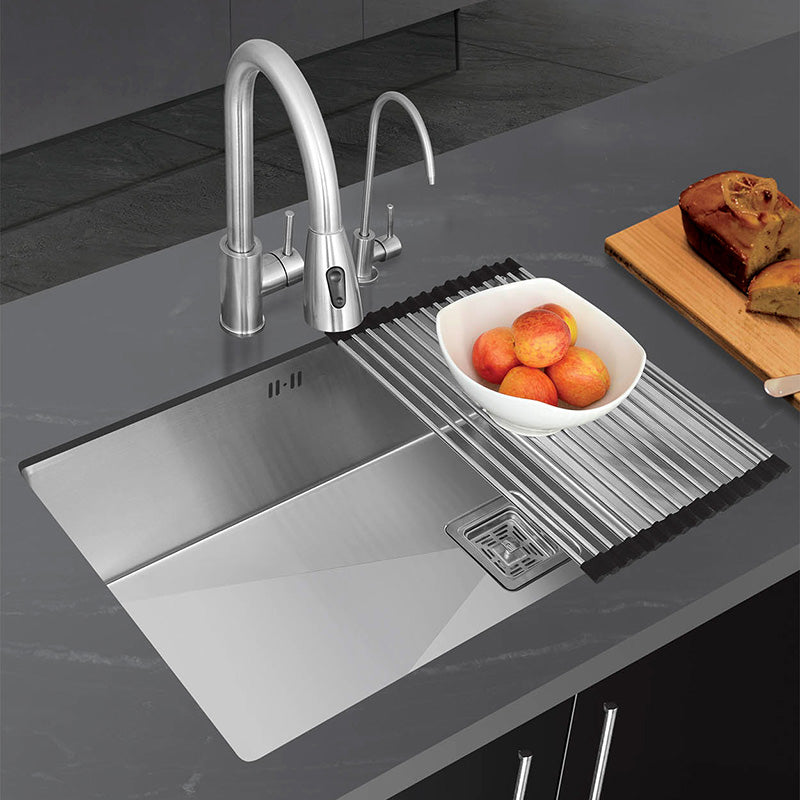 Stainless Steel Kitchen Sink Single Bowl Sink with Soap Dispenser Clearhalo 'Home Improvement' 'home_improvement' 'home_improvement_kitchen_sinks' 'Kitchen Remodel & Kitchen Fixtures' 'Kitchen Sinks & Faucet Components' 'Kitchen Sinks' 'kitchen_sinks' 7482021