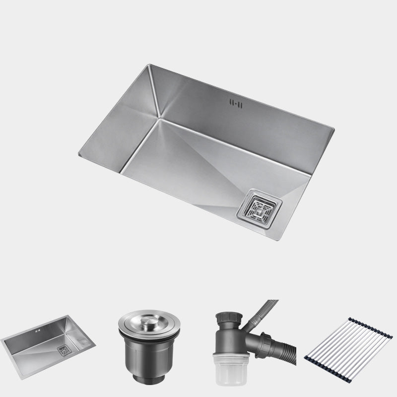 Stainless Steel Kitchen Sink Single Bowl Sink with Soap Dispenser Sink Only No Faucet Clearhalo 'Home Improvement' 'home_improvement' 'home_improvement_kitchen_sinks' 'Kitchen Remodel & Kitchen Fixtures' 'Kitchen Sinks & Faucet Components' 'Kitchen Sinks' 'kitchen_sinks' 7482022