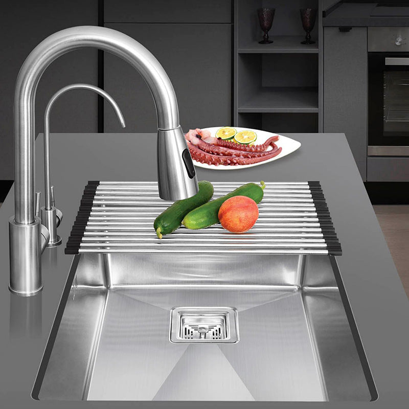 Stainless Steel Kitchen Sink Single Bowl Sink with Soap Dispenser Clearhalo 'Home Improvement' 'home_improvement' 'home_improvement_kitchen_sinks' 'Kitchen Remodel & Kitchen Fixtures' 'Kitchen Sinks & Faucet Components' 'Kitchen Sinks' 'kitchen_sinks' 7482026
