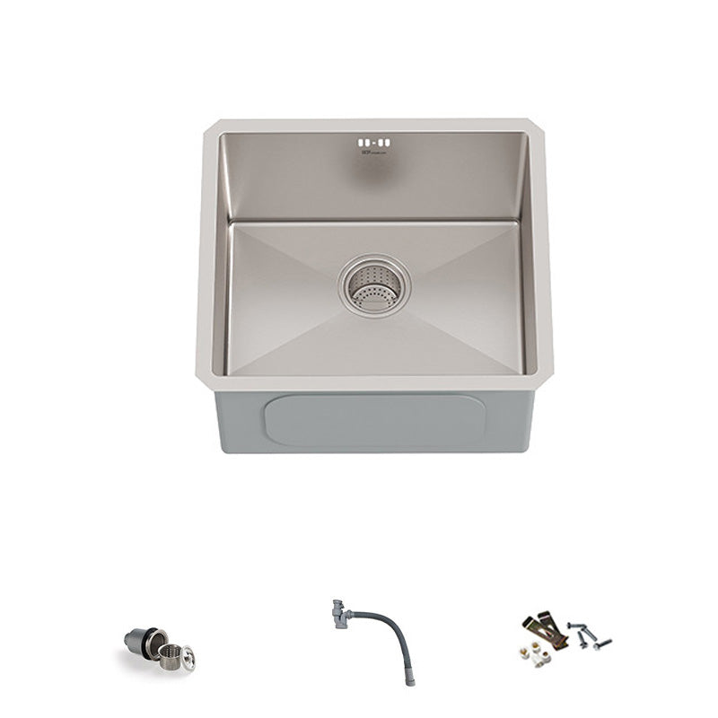 Square Stainless Steel Kitchen Sink Single Bowl Sink with Drain Assembly 20"L x 18"W x 10"H Sink Only Clearhalo 'Home Improvement' 'home_improvement' 'home_improvement_kitchen_sinks' 'Kitchen Remodel & Kitchen Fixtures' 'Kitchen Sinks & Faucet Components' 'Kitchen Sinks' 'kitchen_sinks' 7482108
