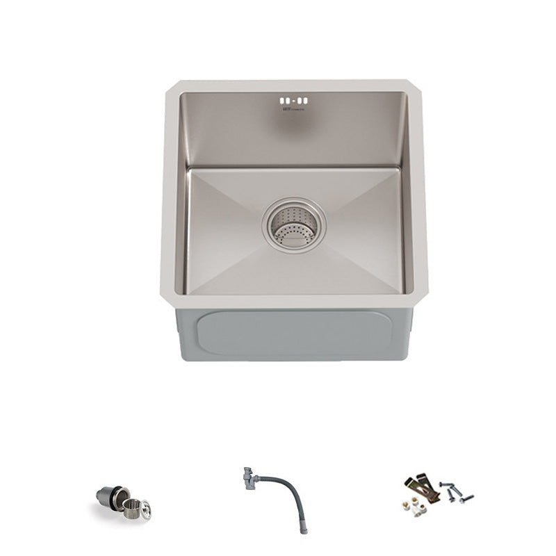 Square Stainless Steel Kitchen Sink Single Bowl Sink with Drain Assembly 17"L x 17"W x 10"H Sink Only Clearhalo 'Home Improvement' 'home_improvement' 'home_improvement_kitchen_sinks' 'Kitchen Remodel & Kitchen Fixtures' 'Kitchen Sinks & Faucet Components' 'Kitchen Sinks' 'kitchen_sinks' 7482109