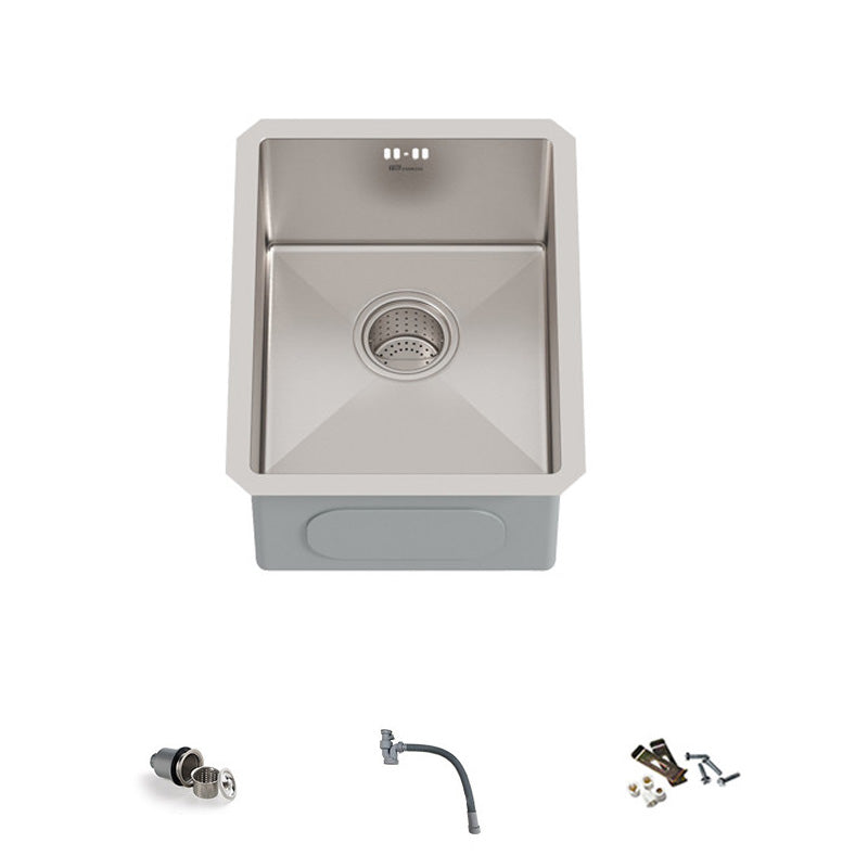Square Stainless Steel Kitchen Sink Single Bowl Sink with Drain Assembly 14"L x 18"W x 8"H Sink Only Clearhalo 'Home Improvement' 'home_improvement' 'home_improvement_kitchen_sinks' 'Kitchen Remodel & Kitchen Fixtures' 'Kitchen Sinks & Faucet Components' 'Kitchen Sinks' 'kitchen_sinks' 7482111