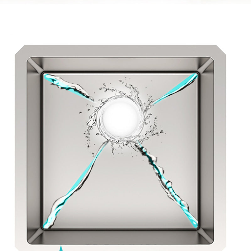 Square Stainless Steel Kitchen Sink Single Bowl Sink with Drain Assembly Clearhalo 'Home Improvement' 'home_improvement' 'home_improvement_kitchen_sinks' 'Kitchen Remodel & Kitchen Fixtures' 'Kitchen Sinks & Faucet Components' 'Kitchen Sinks' 'kitchen_sinks' 7482116