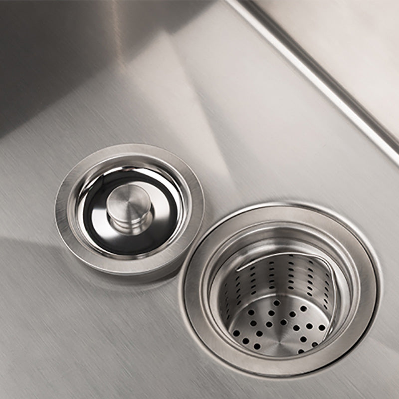 Square Stainless Steel Kitchen Sink Single Bowl Sink with Drain Assembly Clearhalo 'Home Improvement' 'home_improvement' 'home_improvement_kitchen_sinks' 'Kitchen Remodel & Kitchen Fixtures' 'Kitchen Sinks & Faucet Components' 'Kitchen Sinks' 'kitchen_sinks' 7482117