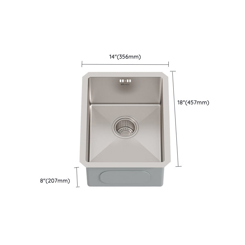 Square Stainless Steel Kitchen Sink Single Bowl Sink with Drain Assembly Clearhalo 'Home Improvement' 'home_improvement' 'home_improvement_kitchen_sinks' 'Kitchen Remodel & Kitchen Fixtures' 'Kitchen Sinks & Faucet Components' 'Kitchen Sinks' 'kitchen_sinks' 7482122