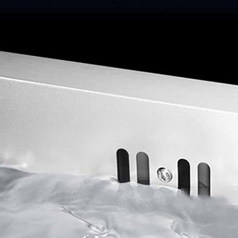 Contemporary Stainless Steel Kitchen Sink Single Bowl Rectangle Sink with Soap Dispenser Clearhalo 'Home Improvement' 'home_improvement' 'home_improvement_kitchen_sinks' 'Kitchen Remodel & Kitchen Fixtures' 'Kitchen Sinks & Faucet Components' 'Kitchen Sinks' 'kitchen_sinks' 7482149