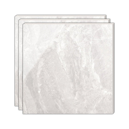 Contemporary Polished Porcelain Tile Light Grey Marble Print Square Floor and Wall Tile Clearhalo 'Floor Tiles & Wall Tiles' 'floor_tiles_wall_tiles' 'Flooring 'Home Improvement' 'home_improvement' 'home_improvement_floor_tiles_wall_tiles' Walls and Ceiling' 7483358