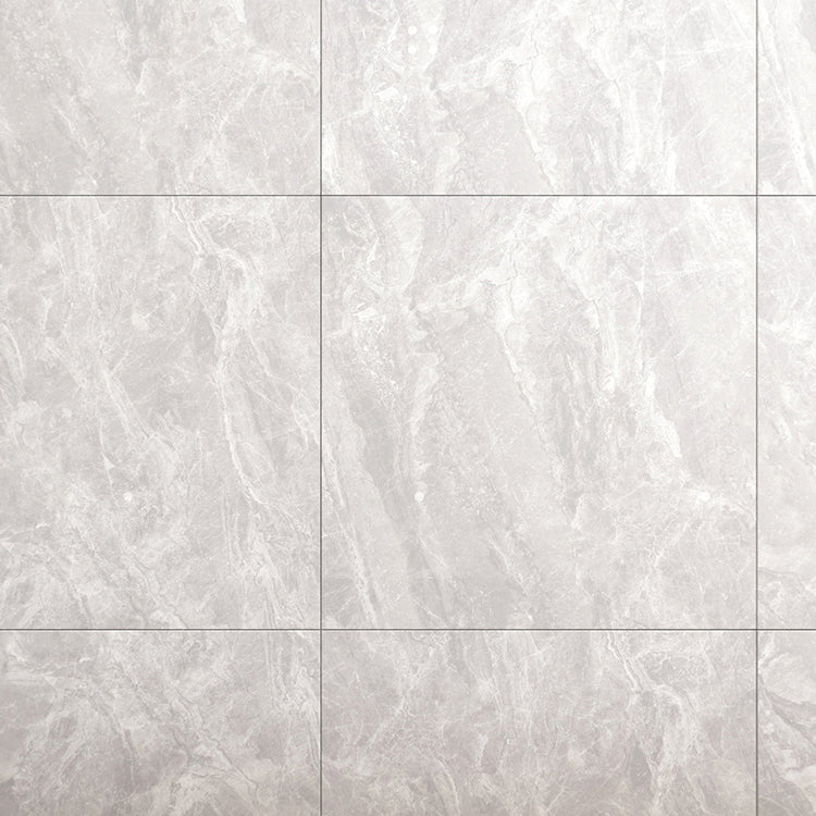 Contemporary Polished Porcelain Tile Light Grey Marble Print Square Floor and Wall Tile Clearhalo 'Floor Tiles & Wall Tiles' 'floor_tiles_wall_tiles' 'Flooring 'Home Improvement' 'home_improvement' 'home_improvement_floor_tiles_wall_tiles' Walls and Ceiling' 7483361