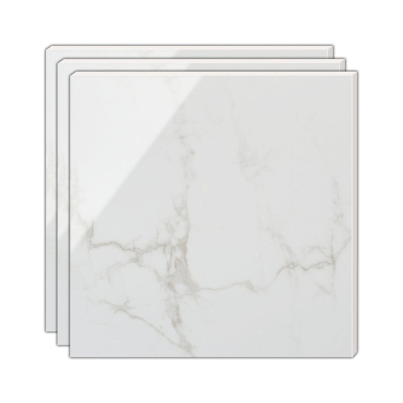 Popular Polished Porcelain Tile White Marble Patterned Square Wall Tile Clearhalo 'Floor Tiles & Wall Tiles' 'floor_tiles_wall_tiles' 'Flooring 'Home Improvement' 'home_improvement' 'home_improvement_floor_tiles_wall_tiles' Walls and Ceiling' 7483370
