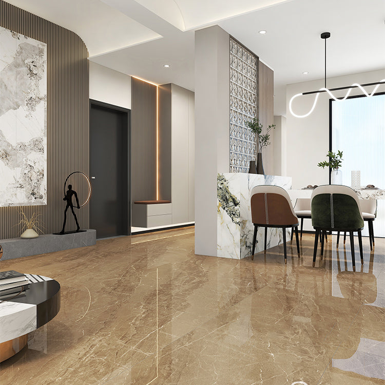 Rectangle Floor and Wall Tile Marble Printed Polished Porcelain Tile Clearhalo 'Floor Tiles & Wall Tiles' 'floor_tiles_wall_tiles' 'Flooring 'Home Improvement' 'home_improvement' 'home_improvement_floor_tiles_wall_tiles' Walls and Ceiling' 7483409